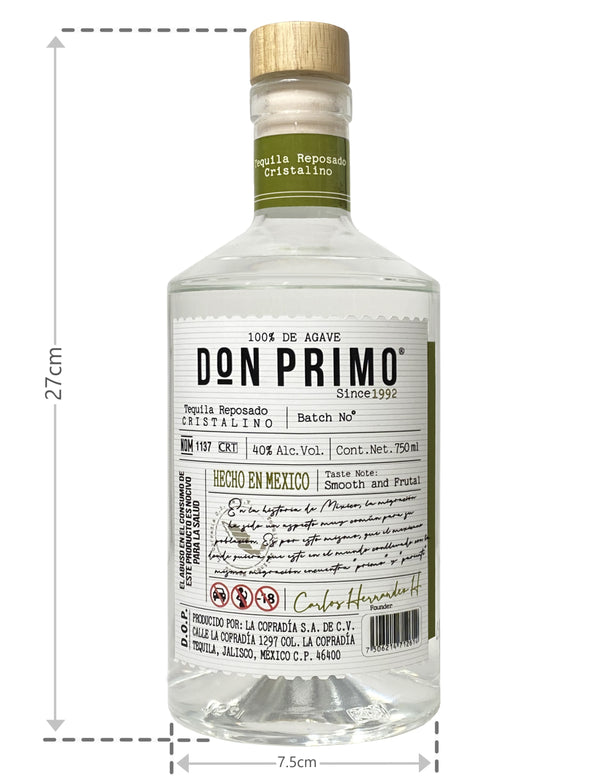 Don Primo - Tequila Premium - Don Primo Reposado Cristalino con Medidas